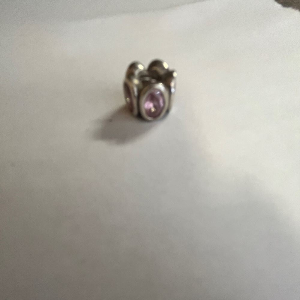 Pandora charm with pink jewels